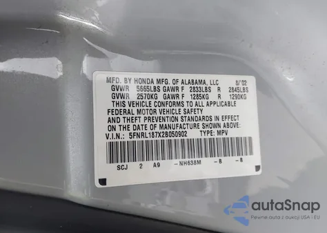 2002 Honda Odyssey Ex-L from USA, damaged, VIN 5FNRL187X2B050902